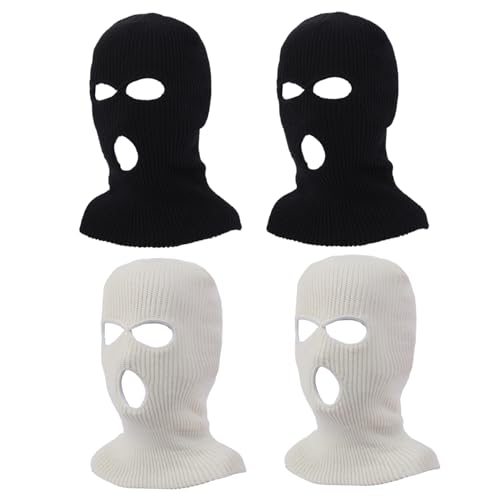 SouiWuzi 4pcs Loch Balaclava volle Gesichtsmaske, Vollgesichtski -Maske für Gesicht Hals DREI Loch Ski Maske Stricke warme Skimaske für Männer Frauen Räubermaske für Winter im Freien im Freien Sport SouiWuzi 4pcs Loch Balaclava volle Gesichtsmaske, Vollgesichtski -Maske für Gesicht Hals DREI Loch Ski Maske Stricke warme Skimaske für Männer Frauen Räubermaske für Winter im Freien im Freien Sport von SouiWuzi