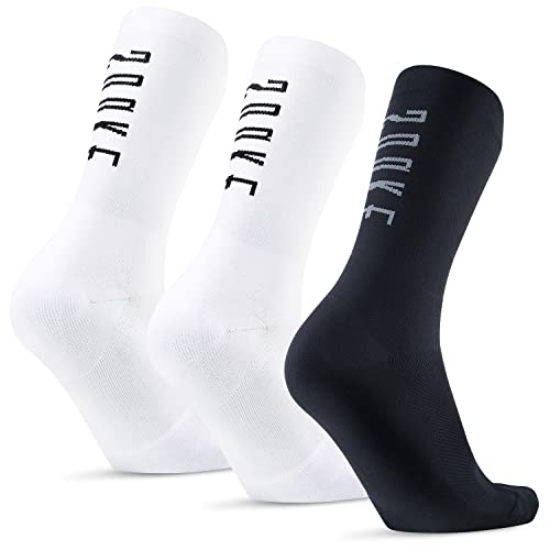 Souke Sports Fahrrad-Socken 3 Paar Crew Laufsocken Atmungsaktiv und Gepolstert für Herren & Damen von Souke Sports