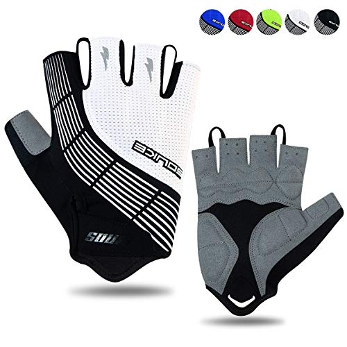 Souke Sports Fahrradhandschuhe Halbfinger Herren Damen Gel Stoßdämpfung Fitness Handschuhe Atmungsaktiv Anti-Rutsch Radhandschuhe von Souke Sports