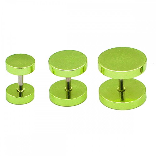 Soul-Cats 2 Fakeplugs Fake Plug Tunnel Piercing Ohrstecker Ohrring Herren schwarz Silber, Größe: 10 mm;Farbe: grün Soul-Cats 2 Fakeplugs Fake Plug Tunnel Piercing Ohrstecker Ohrring Herren schwarz Silber, Größe: 10 mm;Farbe: grün von Soul-Cats
