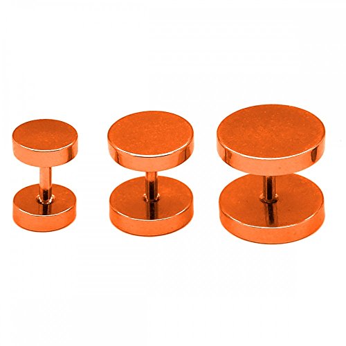 Soul-Cats 2 Fakeplugs Fake Plug Tunnel Piercing Ohrstecker Ohrring Herren schwarz Silber, Größe: 6 mm;Farbe: orange Soul-Cats 2 Fakeplugs Fake Plug Tunnel Piercing Ohrstecker Ohrring Herren schwarz Silber, Größe: 6 mm;Farbe: orange von Soul-Cats