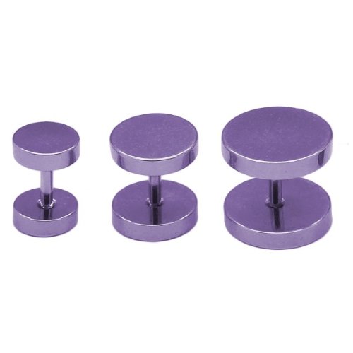 Soul-Cats 2 Fakeplugs Fake Plug Tunnel Piercing Ohrstecker Ohrring Herren schwarz Silber, Größe: 8 mm;Farbe: lila Soul-Cats 2 Fakeplugs Fake Plug Tunnel Piercing Ohrstecker Ohrring Herren schwarz Silber, Größe: 8 mm;Farbe: lila von Soul-Cats