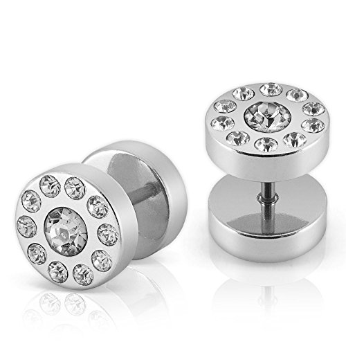 Soul-Cats 2 Stück Fakeplugs Ohrstecker Fake Plug Zirconia Strass Lila Rosa Schwarz Weiss, Farbe: weiß Soul-Cats 2 Stück Fakeplugs Ohrstecker Fake Plug Zirconia Strass Lila Rosa Schwarz Weiss, Farbe: weiß von Soul-Cats