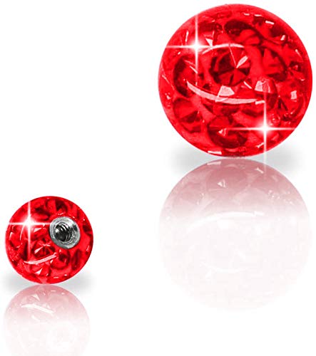 Soul-Cats Piercing Kugel Schraub Ersatzkugel Kristall Gel Epoxy Ferido viele Größen, Farbe:rot, Gewinde:1.6 mm, Kugelgröße:6 mm Soul-Cats Piercing Kugel Schraub Ersatzkugel Kristall Gel Epoxy Ferido viele Größen, Farbe:rot, Gewinde:1.6 mm, Kugelgröße:6 mm von Soul-Cats