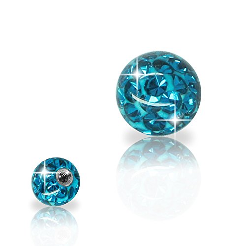Soul-Cats Piercing Kugel Schraub Ersatzkugel Kristall Gel Epoxy Ferido viele Größen, Farbe:türkis, Gewinde:1.2 mm, Kugelgröße:5 mm Soul-Cats Piercing Kugel Schraub Ersatzkugel Kristall Gel Epoxy Ferido viele Größen, Farbe:türkis, Gewinde:1.2 mm, Kugelgröße:5 mm von Soul-Cats