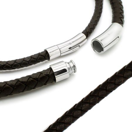 Soul-Cats geflochtene Lederkette mit Edelstahl Hebeldruckverschluss schwarz braun Leder, Farbe: Dunkelbraun;Auswahl: Stärke 8 mm;Länge: 42 cm Soul-Cats geflochtene Lederkette mit Edelstahl Hebeldruckverschluss schwarz braun Leder, Farbe: Dunkelbraun;Auswahl: Stärke 8 mm;Länge: 42 cm von Soul-Cats