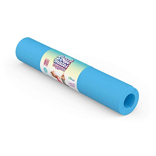 Soul Mates Leichte Kinder-Yoga- und Pilatesmatten für Kinder, rutschfest, umweltfreundliches TPE-Material, faltbar, ideal für Kinder (Dicke 6 cm und Gewicht 300 g), Blau von Soul Mates