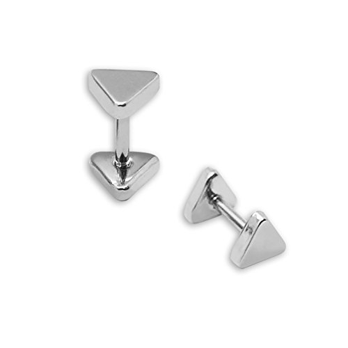 SoulCats 1 Paar Fakeplugs Fake Plug Ohrstecker Edelstahl dreieck eckig Gold Silber schwarz, Größe: 6 mm;Farbe: Silber SoulCats 1 Paar Fakeplugs Fake Plug Ohrstecker Edelstahl dreieck eckig Gold Silber schwarz, Größe: 6 mm;Farbe: Silber von SoulCats