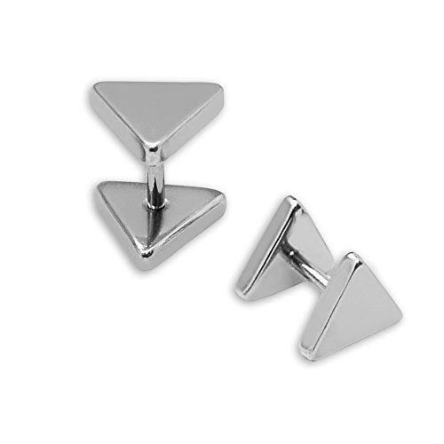 SoulCats 1 Paar Fakeplugs Fake Plug Ohrstecker Edelstahl dreieck eckig Gold Silber schwarz, Größe: 8 mm;Farbe: Silber SoulCats 1 Paar Fakeplugs Fake Plug Ohrstecker Edelstahl dreieck eckig Gold Silber schwarz, Größe: 8 mm;Farbe: Silber von SoulCats