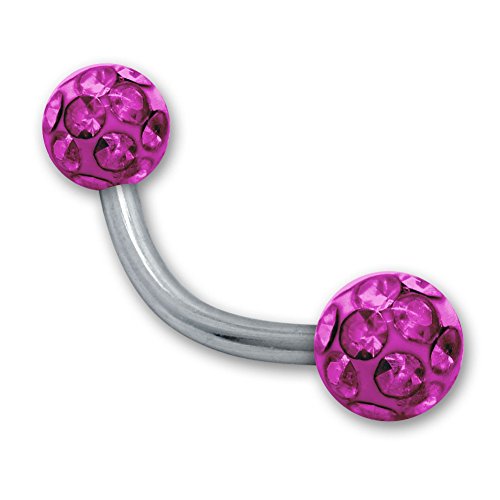SoulCats Augenbrauenpiercing Piercing Banane mit Kristall Kugel Gel Epoxy Überzug Stab 1,2 mm, Farbe: lila;Länge: 10 mm SoulCats Augenbrauenpiercing Piercing Banane mit Kristall Kugel Gel Epoxy Überzug Stab 1,2 mm, Farbe: lila;Länge: 10 mm von SoulCats