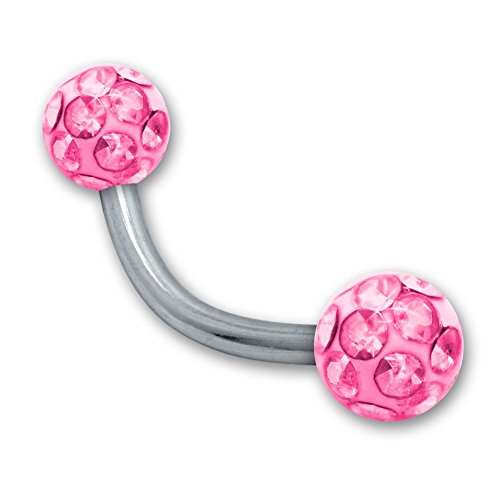 SoulCats Augenbrauenpiercing Piercing Banane mit Kristall Kugel Gel Epoxy Überzug Stab 1,2 mm, Farbe: rosa;Länge: 10 mm SoulCats Augenbrauenpiercing Piercing Banane mit Kristall Kugel Gel Epoxy Überzug Stab 1,2 mm, Farbe: rosa;Länge: 10 mm von SoulCats