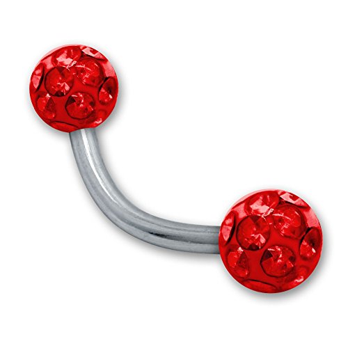 SoulCats Augenbrauenpiercing Piercing Banane mit Kristall Kugel Gel Epoxy Überzug Stab 1,2 mm, Farbe: rot;Länge: 8 mm SoulCats Augenbrauenpiercing Piercing Banane mit Kristall Kugel Gel Epoxy Überzug Stab 1,2 mm, Farbe: rot;Länge: 8 mm von SoulCats