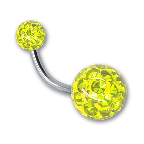 SoulCats Bauchnabelpiercing Piercing Banane mit Kristall Kugel Gel Epoxy Überzug Stab 1,6, Farbe: gelb;Länge: 10 mm SoulCats Bauchnabelpiercing Piercing Banane mit Kristall Kugel Gel Epoxy Überzug Stab 1,6, Farbe: gelb;Länge: 10 mm von SoulCats