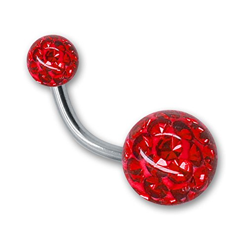 SoulCats Bauchnabelpiercing Piercing Banane mit Kristall Kugel Gel Epoxy Überzug Stab 1,6, Farbe: rot;Länge: 8 mm SoulCats Bauchnabelpiercing Piercing Banane mit Kristall Kugel Gel Epoxy Überzug Stab 1,6, Farbe: rot;Länge: 8 mm von SoulCats