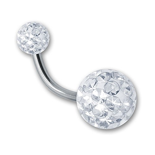 SoulCats Bauchnabelpiercing Piercing Banane mit Kristall Kugel Gel Epoxy Überzug Stab 1,6, Farbe: weiß;Länge: 10 mm SoulCats Bauchnabelpiercing Piercing Banane mit Kristall Kugel Gel Epoxy Überzug Stab 1,6, Farbe: weiß;Länge: 10 mm von SoulCats