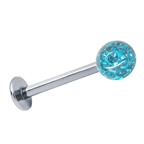 SoulCats Labret Piercing Tragus Monroe Lippe, Farbe: hellblau; Länge: 8 mm; Kugelgröße: 3 mm SoulCats Labret Piercing Tragus Monroe Lippe, Farbe: hellblau; Länge: 8 mm; Kugelgröße: 3 mm von SoulCats