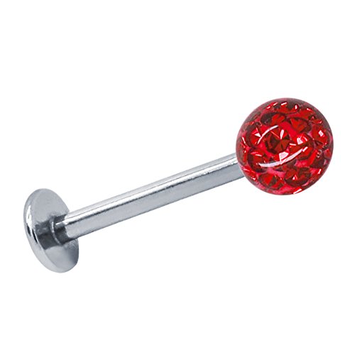 SoulCats Labret Piercing Tragus Monroe Lippe, Farbe: rot; Länge: 6 mm; Kugelgröße: 3 mm SoulCats Labret Piercing Tragus Monroe Lippe, Farbe: rot; Länge: 6 mm; Kugelgröße: 3 mm von SoulCats