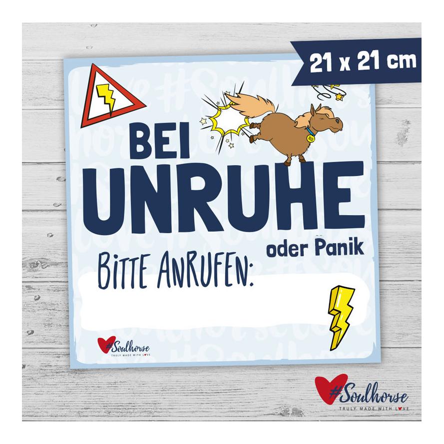 Soulhorse Aufkleber “Bei Unruhe anrufen” von Soulhorse