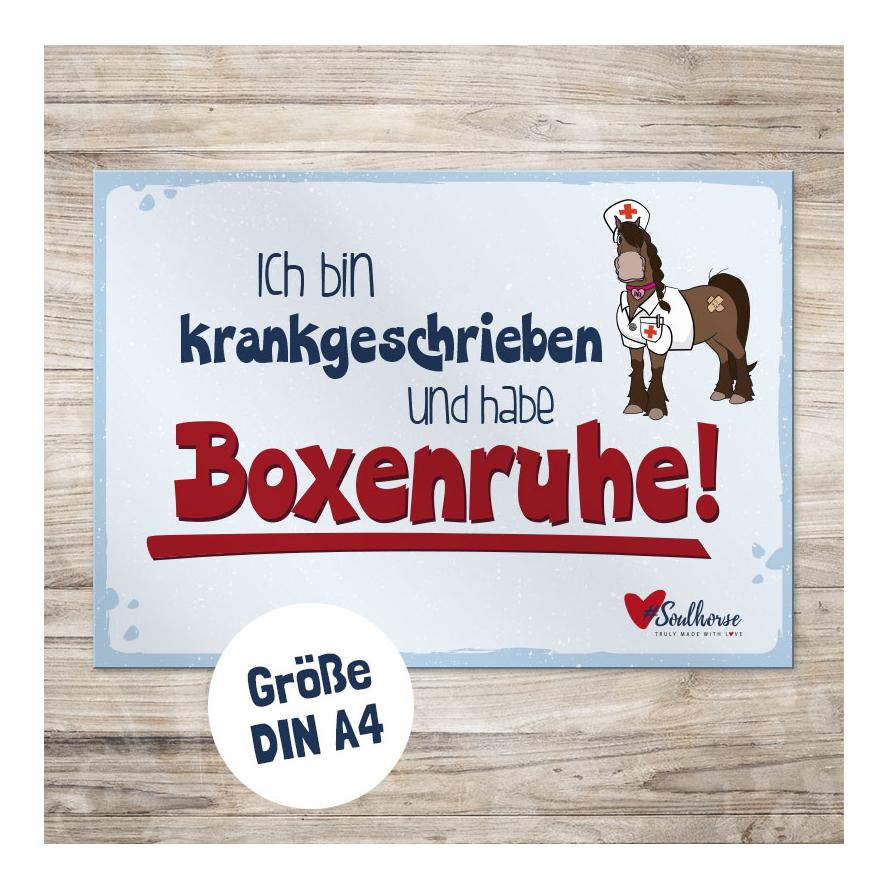 Soulhorse Boxenschild "Boxenruhe" DINA 4 Material: Hartschaum Soulhorse Boxenschild "Boxenruhe" DINA 4 Material: Hartschaum von Soulhorse