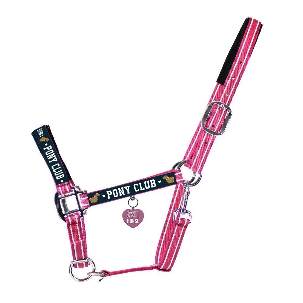 Soulhorse Halfter "Pony Club" Grösse Pferd: X-Full, Farbe: Pink von Soulhorse