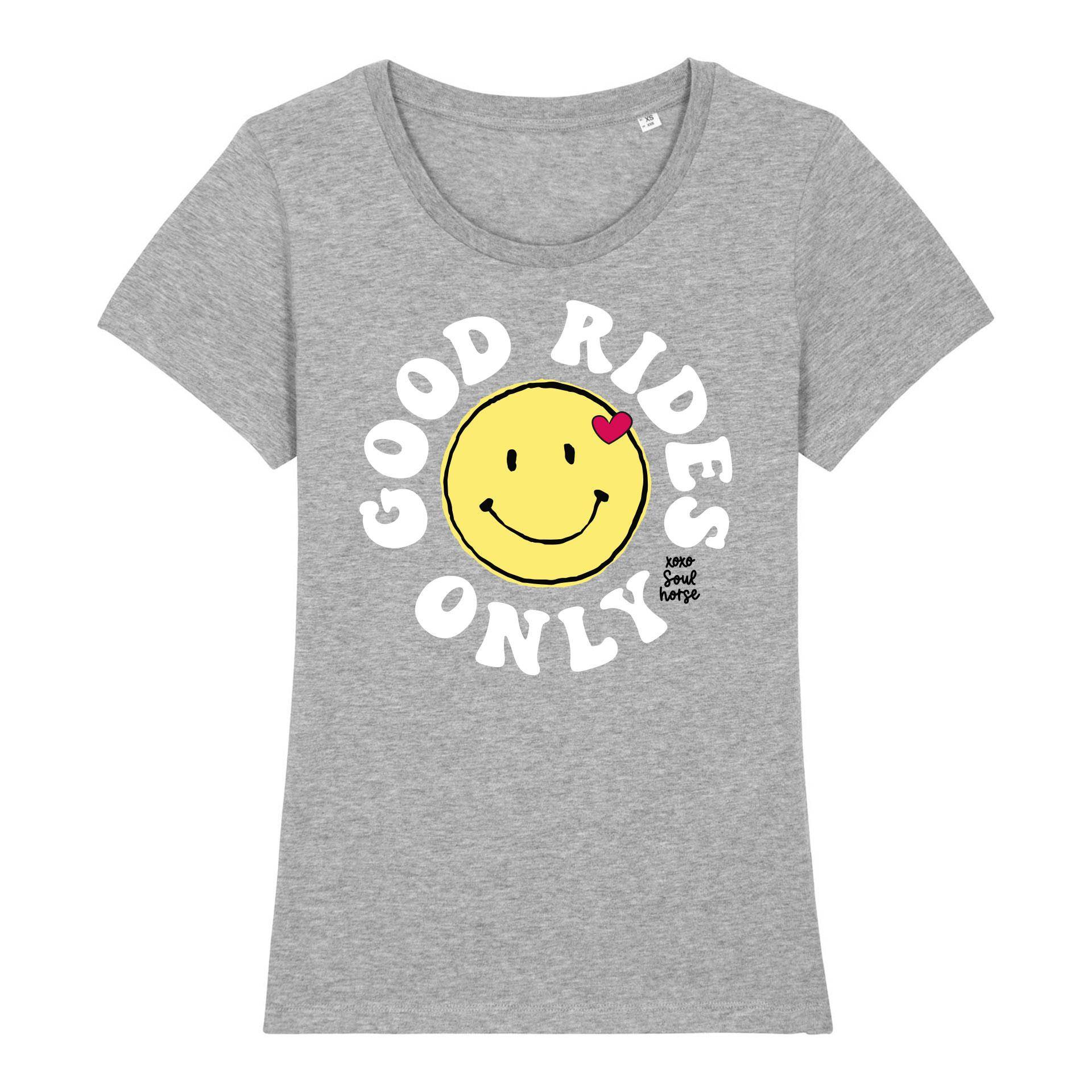 Soulhorse Smile round Yellow white T-Shirt von Soulhorse