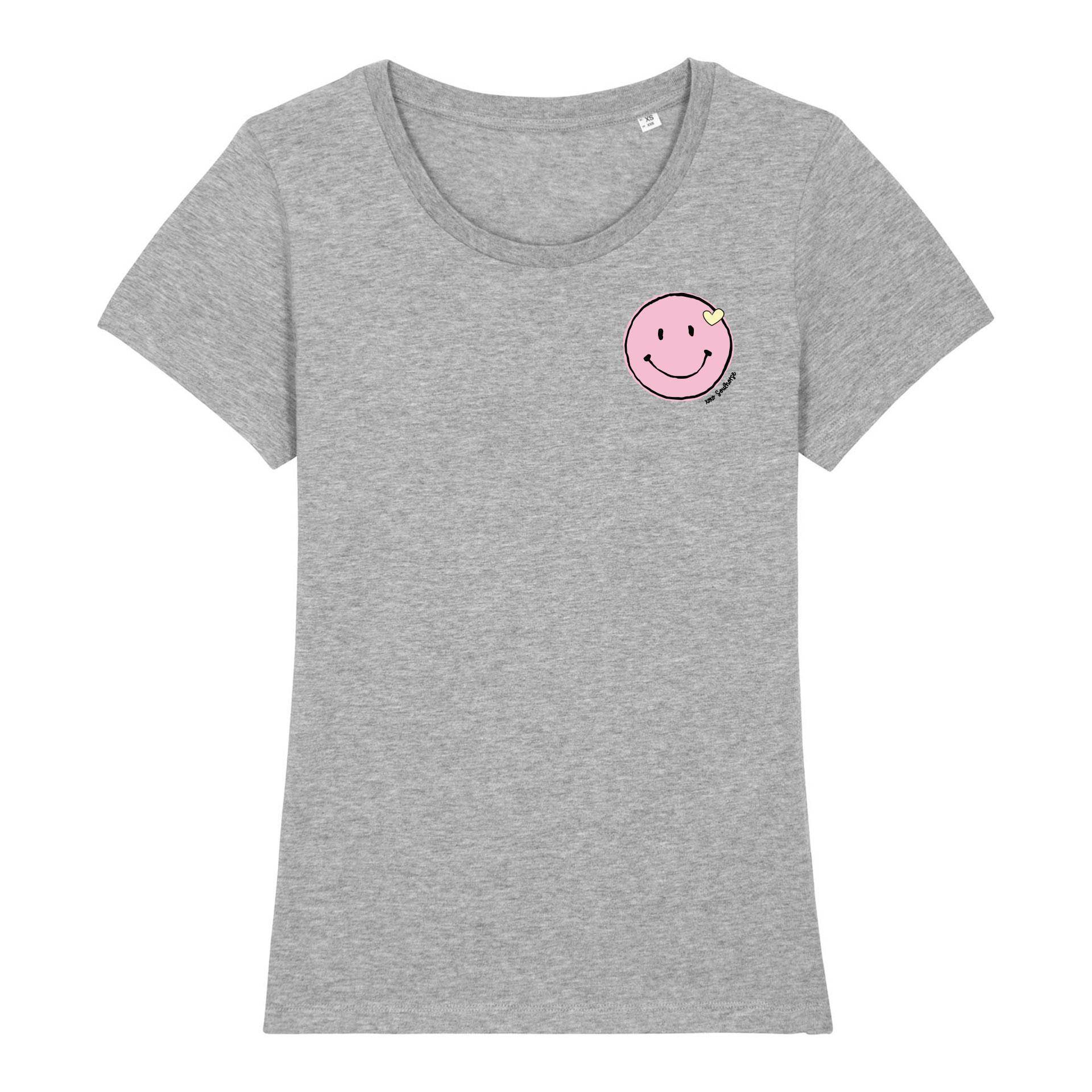 Soulhorse Smiley Collection Bio T-Shirt Rose Grösse: M, Farbe: Heather Grey von Soulhorse