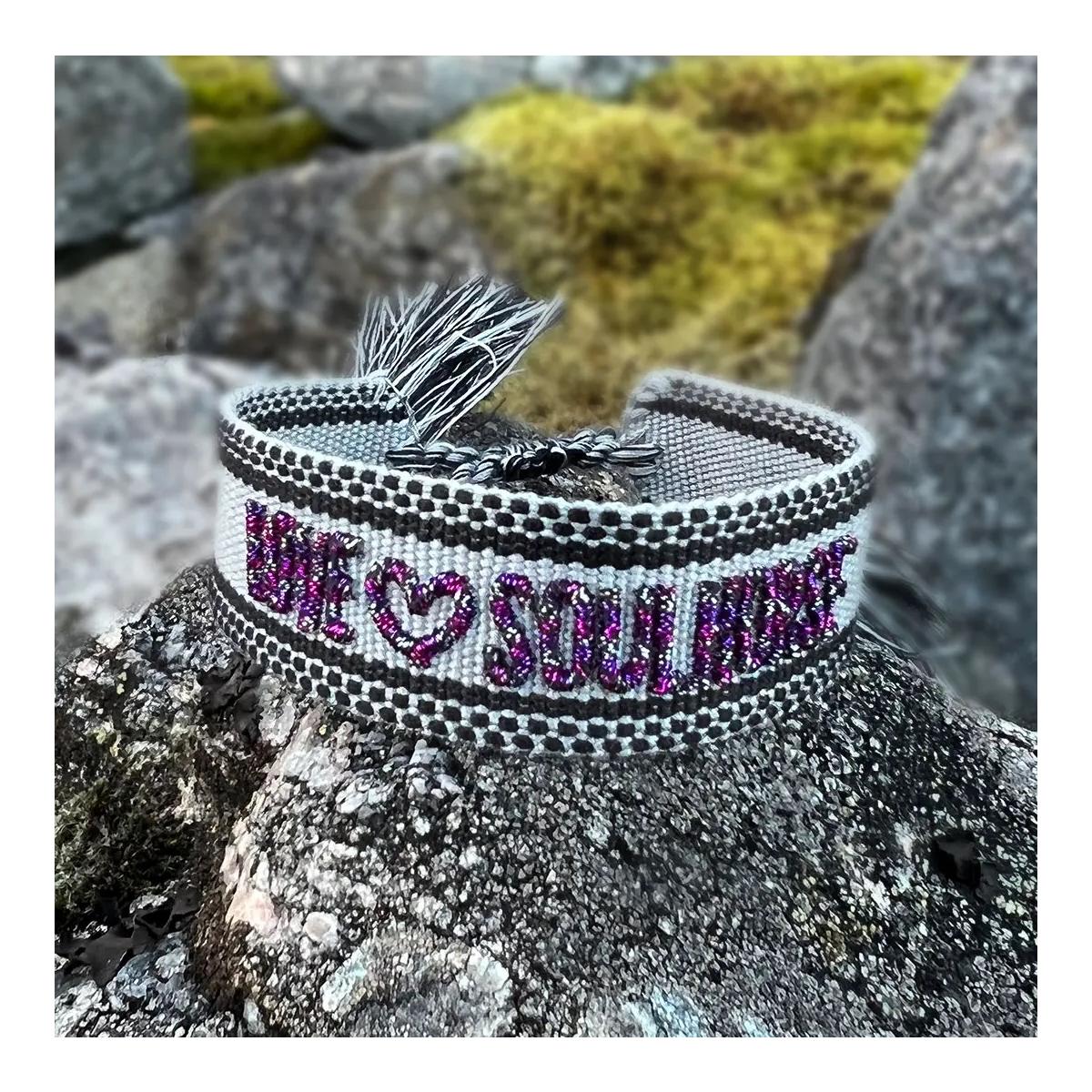 Stoffarmband "Love Soulhorse" Grösse: OneSize, Farbe: Grau von Soulhorse