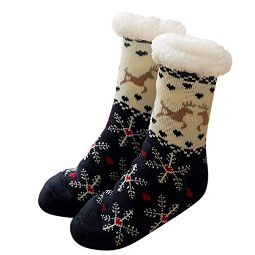 Angebot des Tages, Kuschelsocken Weihnachten Damen Socken - Weihnachtssocken Fuzzy Socks 39-42 Flauschige Lustig Kuschelig Schneeflocke Cartoon-Muster Für Frauen von Soupliebe