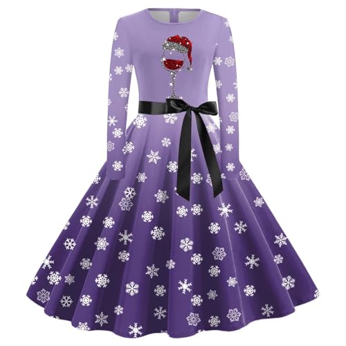 Angebot des Tages, Weihnachten Kleid Damen Weihnachtskleider - Weihnachtskleidung Weihnachtskleid Vintage Kleider Christmas Dress Women Elegant Rockabilly Festival-Kleid von Soupliebe