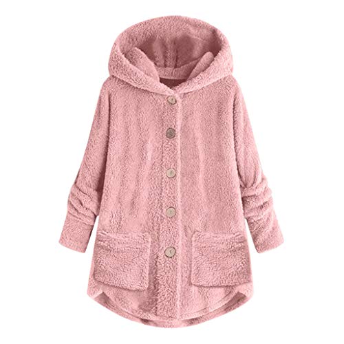 Angebot des Tages, Winterjacke Damen Warm, Teddy Jacke Damen Mit Kapuze Fleecejacke Plüschmantel Herbst Outdoor Fleecejacken Für Frauen Flauschige Oversize Dame Winterjacke Teenager Mädchen von Soupliebe