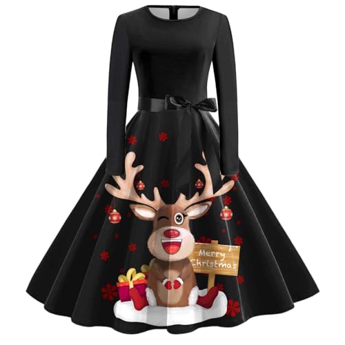 Angebote Tages Blitzangebote, Weihnachten Kleid Damen - Weihnachtskleid Lustig Weihnachtskleider Rockabilly Kleider Weihnachtsoutfit Abendkleider Elegant Abendkleid Festival-Kleid von Soupliebe