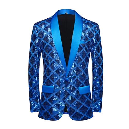 Anzüge Herren Glitzer Pailletten Blazer - Sommeranzug Männer Tuxedo Sommer Outfit Slim Fit Set Übergröße Hochzeitsanzug Hochzeit Und Party Kleidung Für von Soupliebe