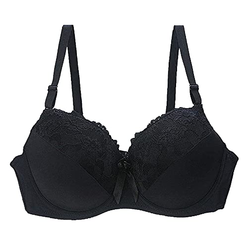 BH Damen Bügel Spitze Bustier - Push Up BH Haltungskorrektur Große Größen Bralette, Damen Komfort Starker Halt Vorne Vershcluss Rückenstütze Ungepolstert Mit Bügel BH Vollschalen Floraler Spitze BH von Soupliebe