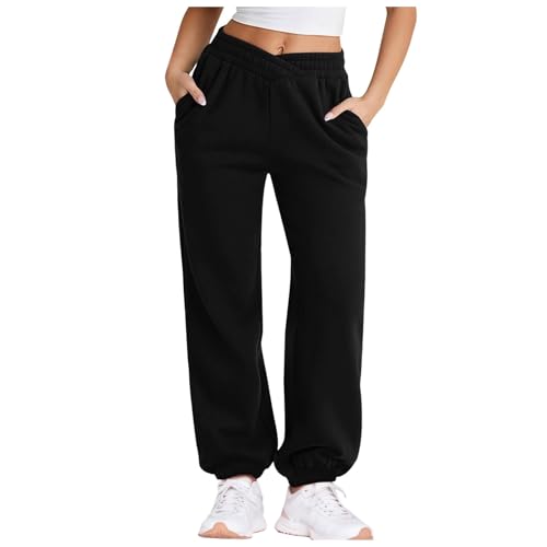 Baggy Jogginghose, Freizeithose Damen Lang Sweatpants - Yogahose Weite Hose Fitness Arbeitshose Lockere Jogpants Hausehose Baumwolle Sporthose Trainingshosen Frauen Freizeithosen von Soupliebe