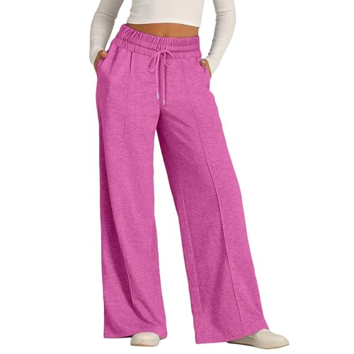 Baggy Jogginghose, Sweatpants Damen Freizeit Joggpants - Hose Lounge Pants High Waist Hausehose Sommer Yogahose Loose Jogpants Bottom Und Taschen Einfarbiger Trainingsanzug Baggy von Soupliebe