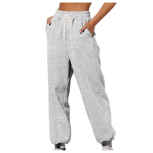 Baggy Jogginghose, Sweatpants Damen Lang Freizeithose - Schlupfhose High Waist Hose Longlegs Yogahose Lockere Lounge Pants Fitness Hausehose Weites Bein Aktive Freizeit Kordelzug Lose von Soupliebe