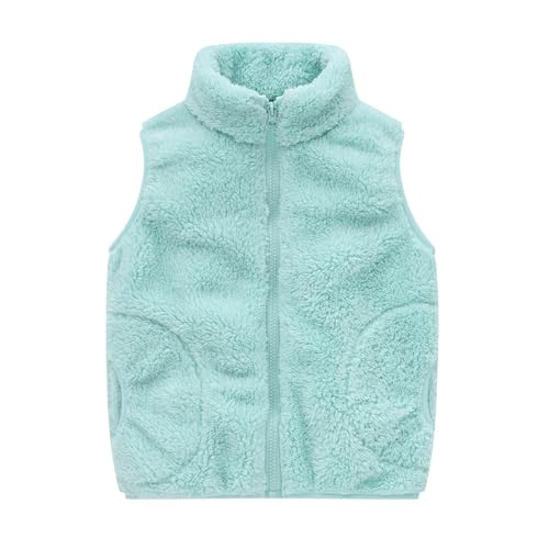 Black Friday, Teddy Weste Kinder Fleece Stehkragen Fellweste - Ärmellose Polar Fleece Jacke Winddichter Outdoor Fleeceweste Mit Tasche Reißverschluss Winter Weste Leichte Mäntel von Soupliebe