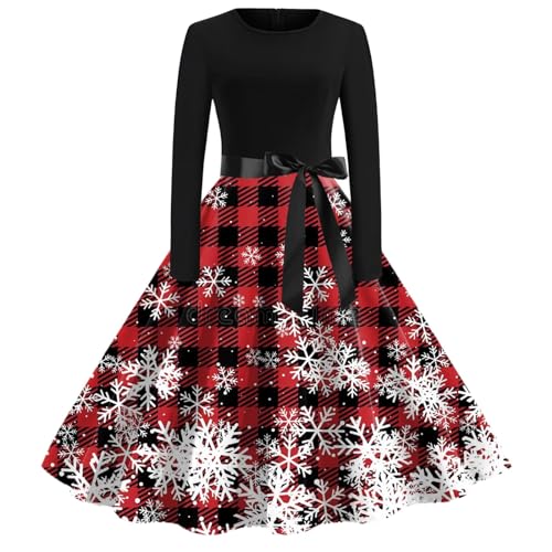 Black Friday, Weihnachtskleid Damen Kleider Weihnachten - Weihnachtskleider Weihnachtsoutfit Kleid Christmas Dress Women Abendkleider Elegant Langarm Cocktaikleid von Soupliebe