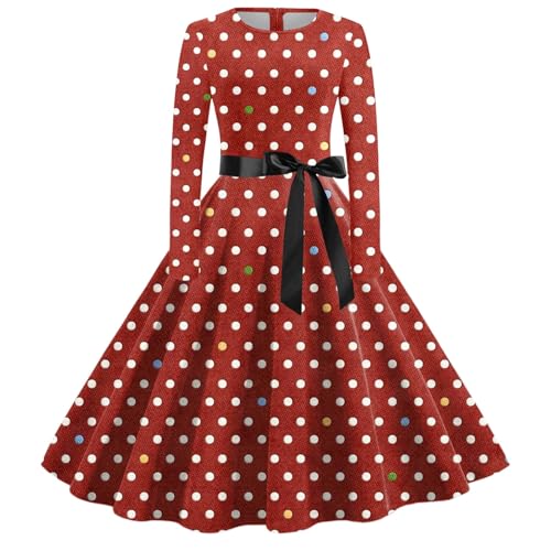 Blitzangebote, Weihnachten Kleid Damen Weihnachtskleid Kleider - Weihnachtskleider Rockabilly Langarm Weihnachtskleidung Weihnachtsoutfit Cocktailkleid Mit Rundhals von Soupliebe