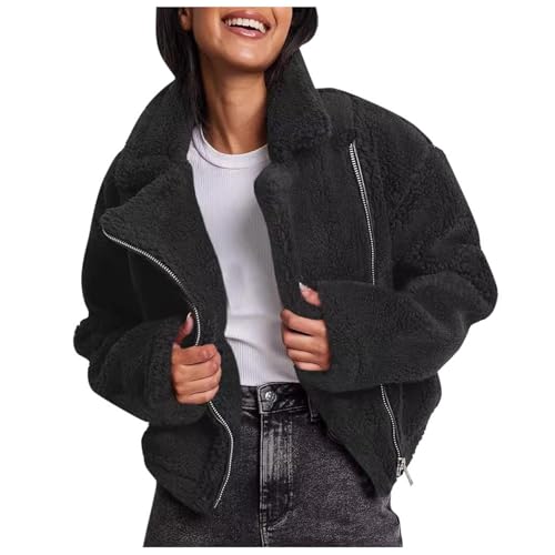 Blitzangebote des Tages, Flauschige Jacke Damen, Teddy Jacke Damen Mit Kapuze Fleecejacke Kuscheljacke Flauschig Frauen Herbstjacke Herbst Flauschige Lang Wintermantel Grosse Grössen Outfit von Soupliebe