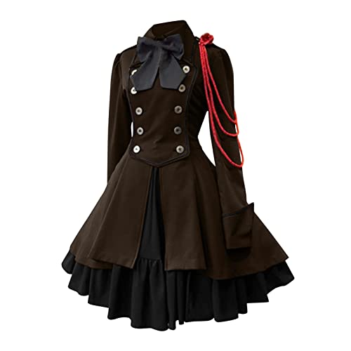 Blitzangebote des Tages, Mittelalter Kleid Damen Gothikkleider Renaissance - Viktorianisches Vampir Kleidung Rokoko Halloween Kostüm Partykleid Retro Freizeitkleider Maxikleider von Soupliebe