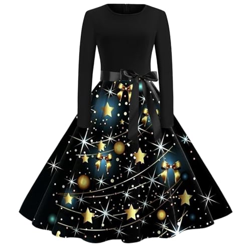 Blitzangebote des Tages, Weihnachtskleid Damen Weihnachten Kleid - Weihnachtskleider Rockabilly Kleider Christmas Dress Abendkleider Elegant Lustig Mit Drucken Partykleid von Soupliebe