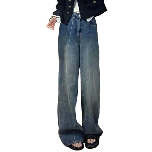 Boyfriend Jeans, Baggy Jeans Damen Y2K Boyfriend Jeanshose - Low High Waist Gerade Hosen Straight Vintage Denim Hose Breites Bein Loose Schlupfjeans Hip Hop Jeans von Soupliebe