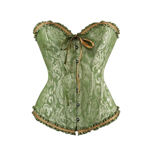 Burlesque Kostüm Damen Corset Top Damen Sexy Floral Korsett Corsage - Bauchweg Vollbrust Corsage Top Übergrößen Korsett Bustier Corsage Frauen Bridal Wäsche Schnürt Knochen von Soupliebe