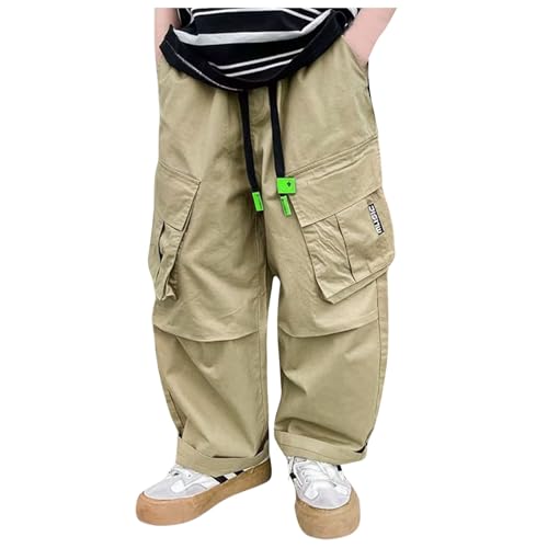 Cargohose Jungen, Outdoor Hose Kinder Jungen, Jogginghose Kinder Jungen Lange Cargohose Cargo Pants Softshellhose Teenager Wanderhose Loose Fit Outdoor Hosen Für Mit Gummizug Outdoorhose von Soupliebe