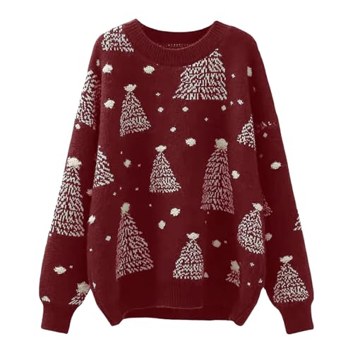 Christmas Pullover, Weihnachtspullover Damen Lustig Pullover Weihnachten - Christmas Winterpullover Sweater Hässlicher Ugly Baumwolle Winter Druck Teenager Mädchen von Soupliebe