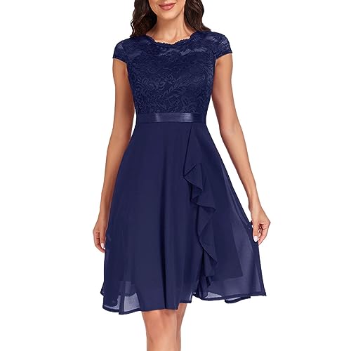 Damen Abendkleider Elegant A Linie Festliches Abendkleider Cocktailkleid V Ausschnitt Standesamt Chiffon Hochzeitskleider Kleid Spitze Partykleid Spitzen Dress Brautkleid, Blau Damen Abendkleider Elegant A Linie Festliches Abendkleider Cocktailkleid V Ausschnitt Standesamt Chiffon Hochzeitskleider Kleid Spitze Partykleid Spitzen Dress Brautkleid, Blau von Soupliebe