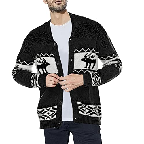 Damen Weihnachtspullover,Weihnachtspullover Damen Lustig Herren Weihnachten Pullover Christmas Sweater - Norweger Baumwolle Ugly Winter Strickpullover Für Weihnachten-Party von Soupliebe