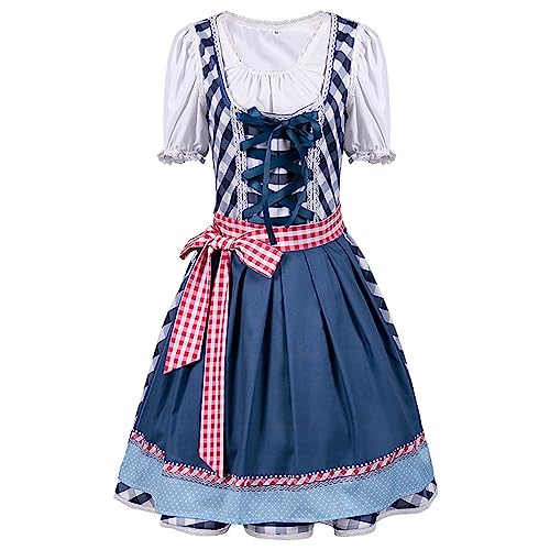 Dirndl Damen Trachten Dirndlkleid - Dirndl-Sets Mode Dirndel Knielang Trachtenrock Große Größen Trachtenmieder Lang Trachtenkleid Midi Mit Spitzenschürze Trachtenmode Kleid Für Oktoberfest von Soupliebe