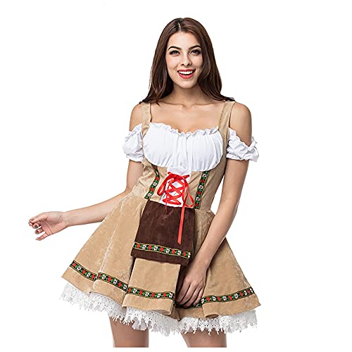 Dirndl Rock Damen Midi Dirndlkleid - Dirndel Große Größen Dirndl-Sets Oktoberfest Trachtenmieder Lang Trachtenrock Spitze Trachtenkleid Mit Spitzenschürze Trachtenmode Kleid Für von Soupliebe